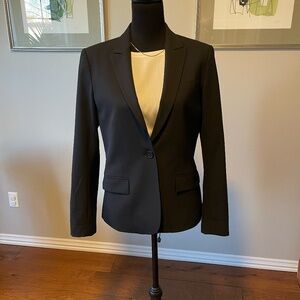 Theory black wool blazer, size 12